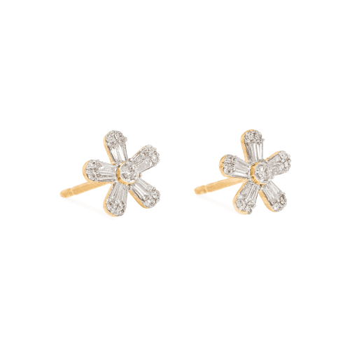 FLOWER POWER DIAMOND STUDS SIDE