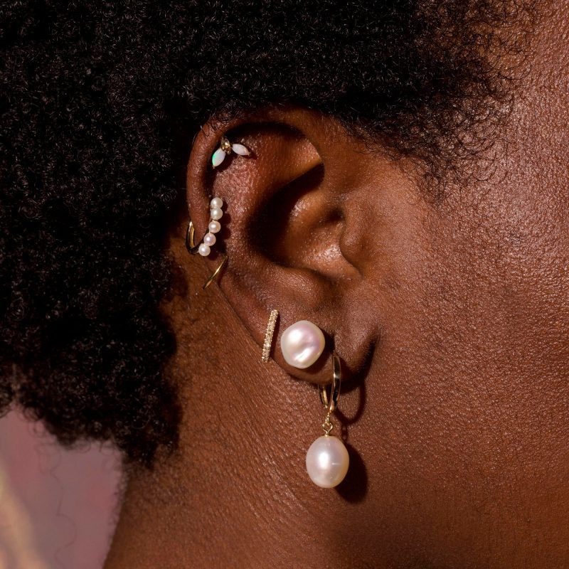 FREEFORM PEARL STUDS WEAR IT WITH