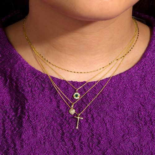 Floating Emerald Pendant Necklace1