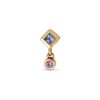 Stone and Strand 14K Yellow Gold Geranium Princess Blue and Pink Sapphire Push Pin Flat Back Front Image