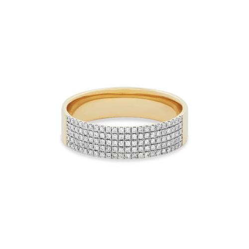 Stone and Strand 10K Yellow Gold Glamorous Diamond Cigar Band Front Image