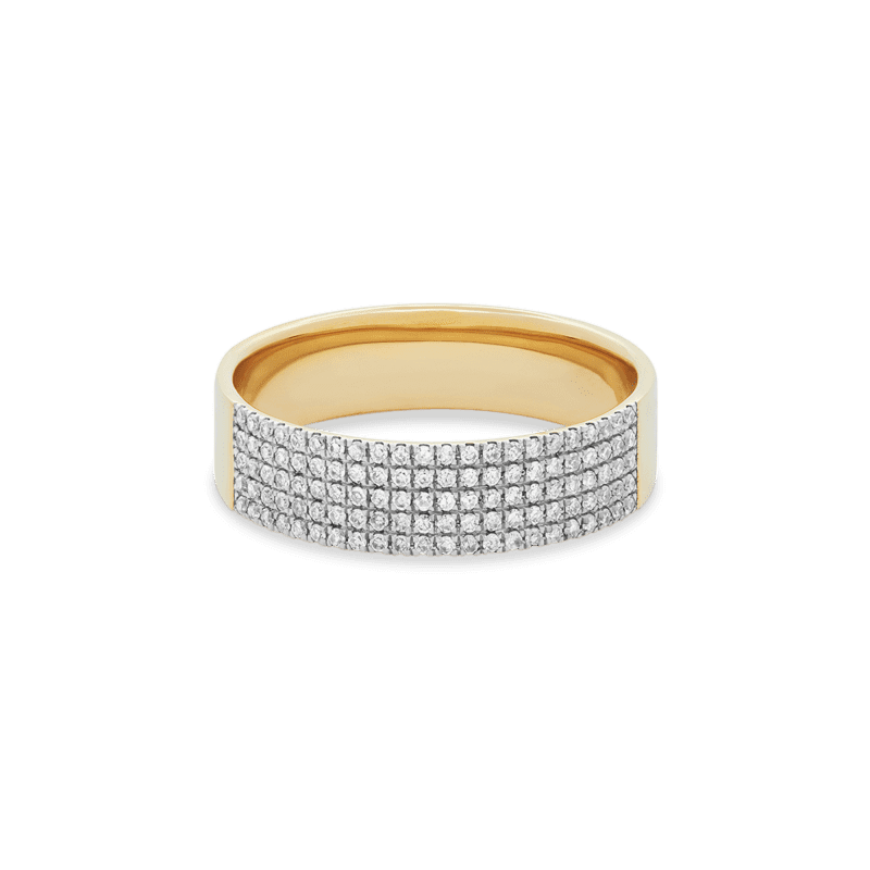 Stone and Strand 10K Yellow Gold Glamorous Diamond Cigar Band Front Image