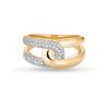 Stone and Strand 10K Yellow Gold Gold and Pave Interlocked Link Ring Front Image