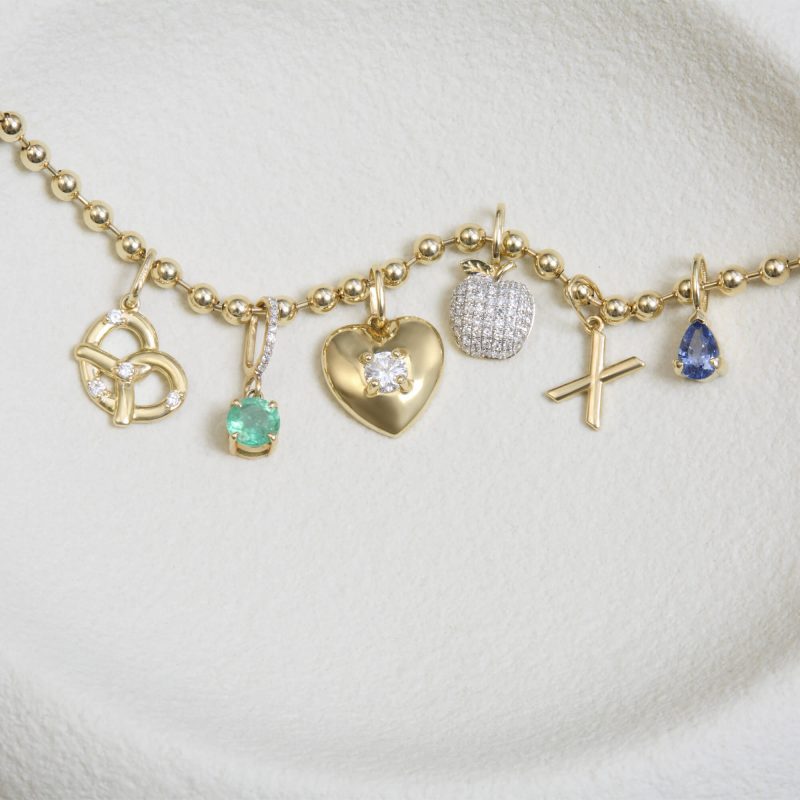 GOLD BALL BRACELET WITH CHARMS