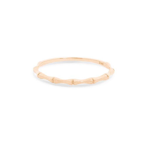 Stone and Strand 14K Yellow Gold Gold Bamboo Ring Front Image