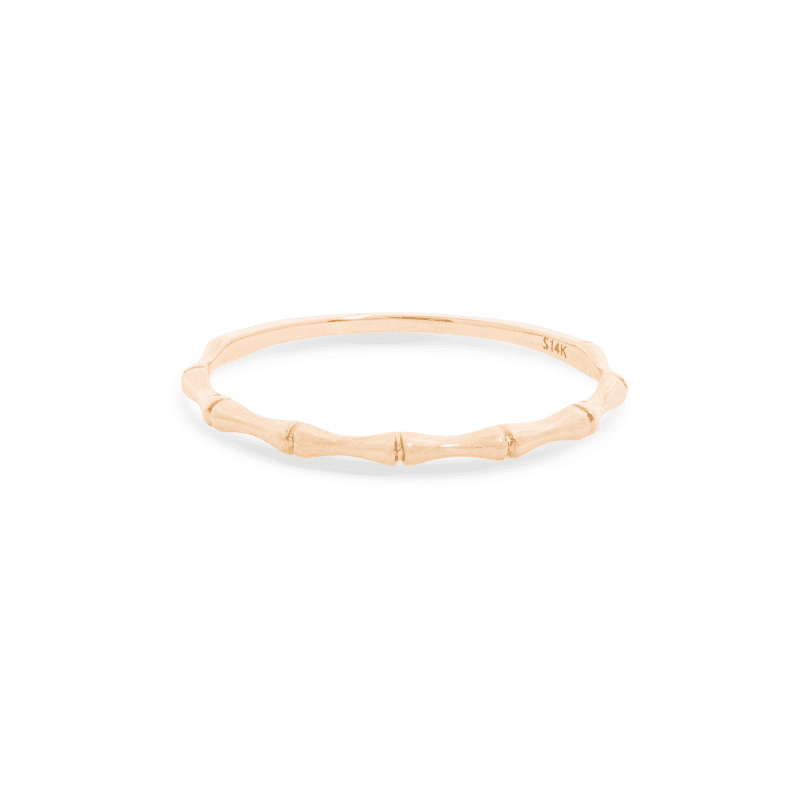 Stone and Strand 14K Yellow Gold Gold Bamboo Ring Front Image