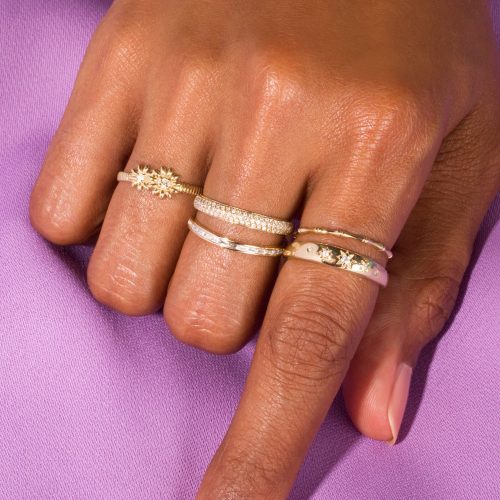 GOLD BAMBOO RING FULL LOOK