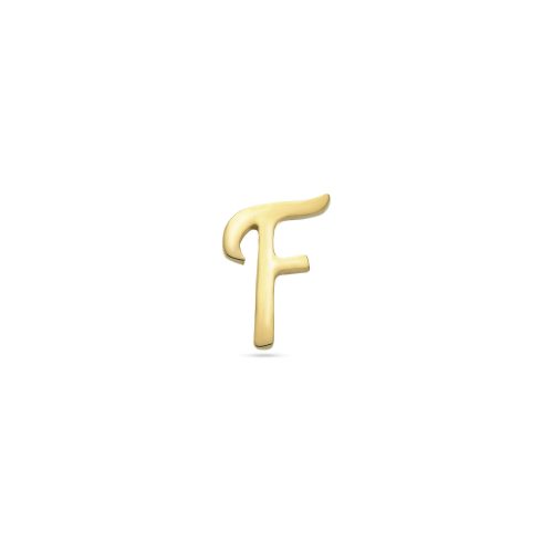 Stone and Strand 10K Yellow Gold Gold Cursive Initial Stud Front F Image