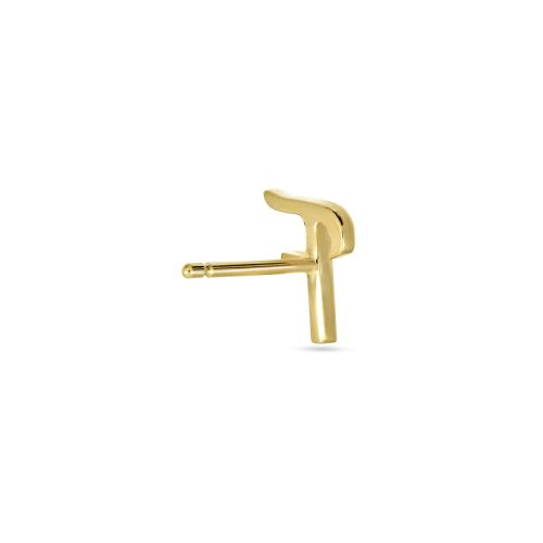 GOLD CURSIVE INITIAL STUD REAR