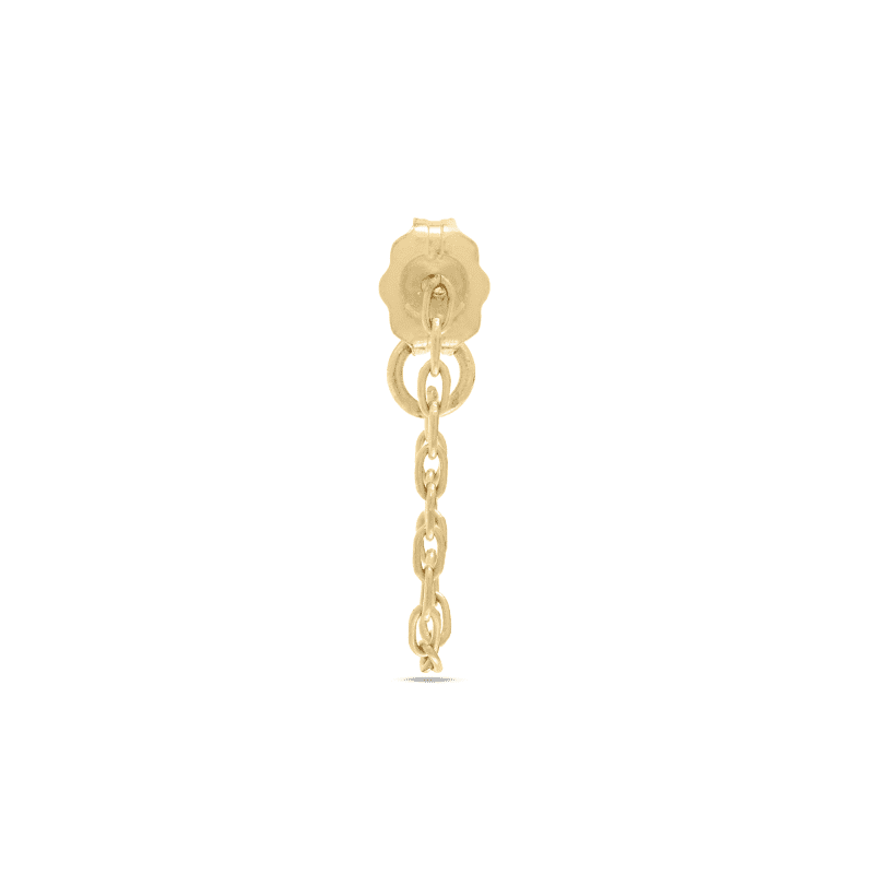 GOLD FRONT TO BACK CHAIN EARRING FRONT