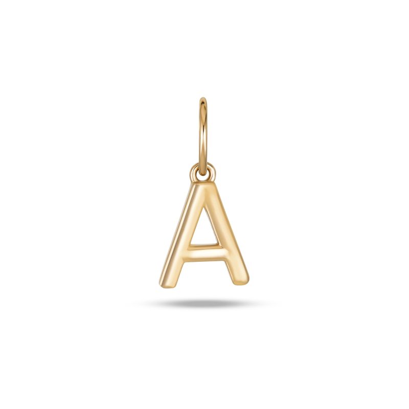 Stone and Strand 14K Yellow Gold Gold Initial Charm A Front Image