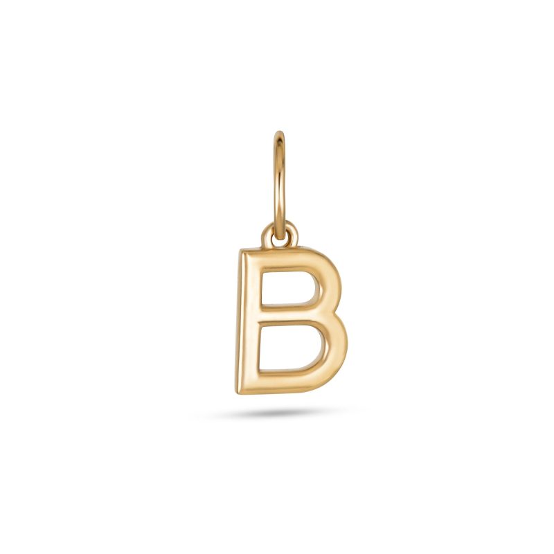 Stone and Strand 14K Yellow Gold Gold Initial Charm B Front Image