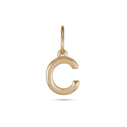 Stone and Strand 14K Yellow Gold Gold Initial Charm C Front Image