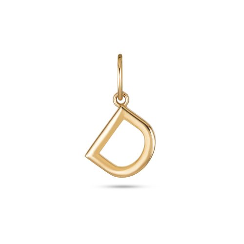 Stone and Strand 14K Yellow Gold Gold Initial Charm D Front Image