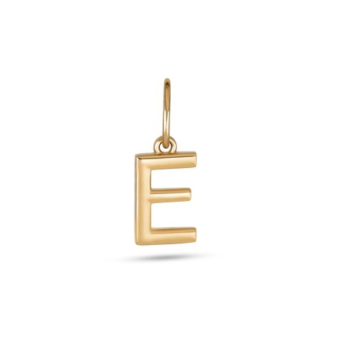 Stone and Strand 14K Yellow Gold Gold Initial Charm E Front Image