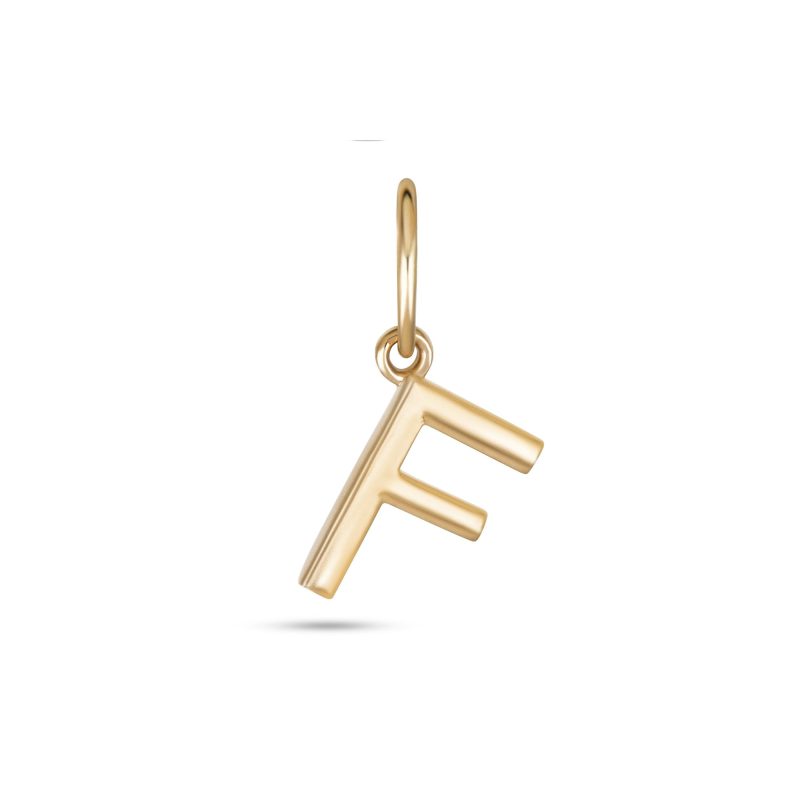 Stone and Strand 14K Yellow Gold Gold Initial Charm F Front Image