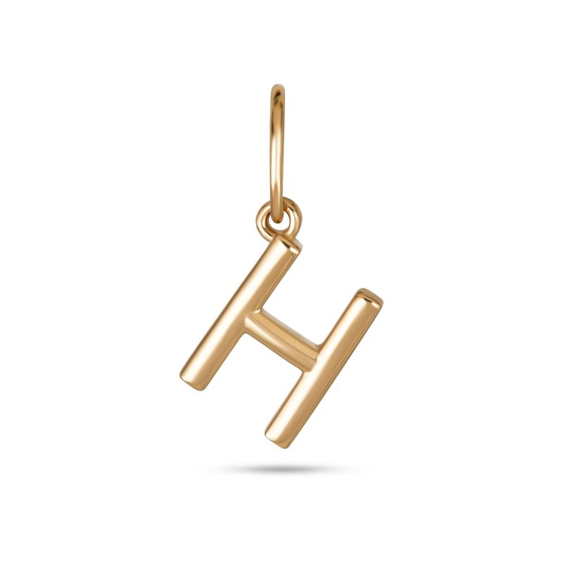 Stone and Strand 14K Yellow Gold Gold Initial Charm H Front Image