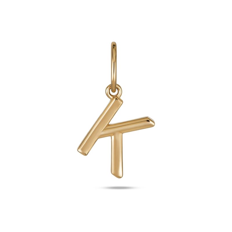 Stone and Strand 14K Yellow Gold Gold Initial Charm K Front Image