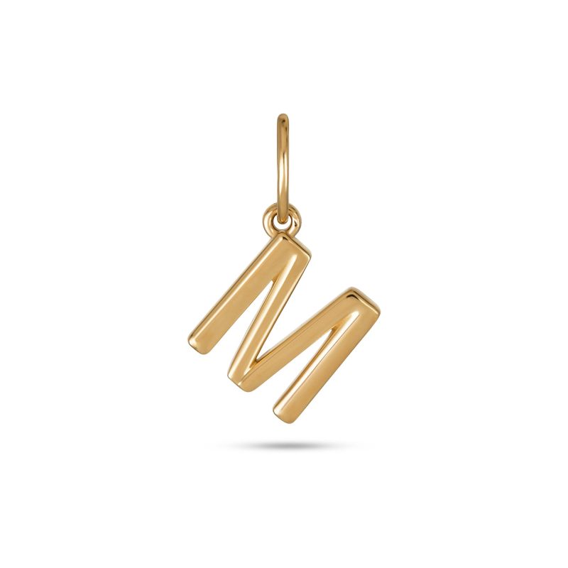 Stone and Strand 14K Yellow Gold Gold Initial Charm M Front Image