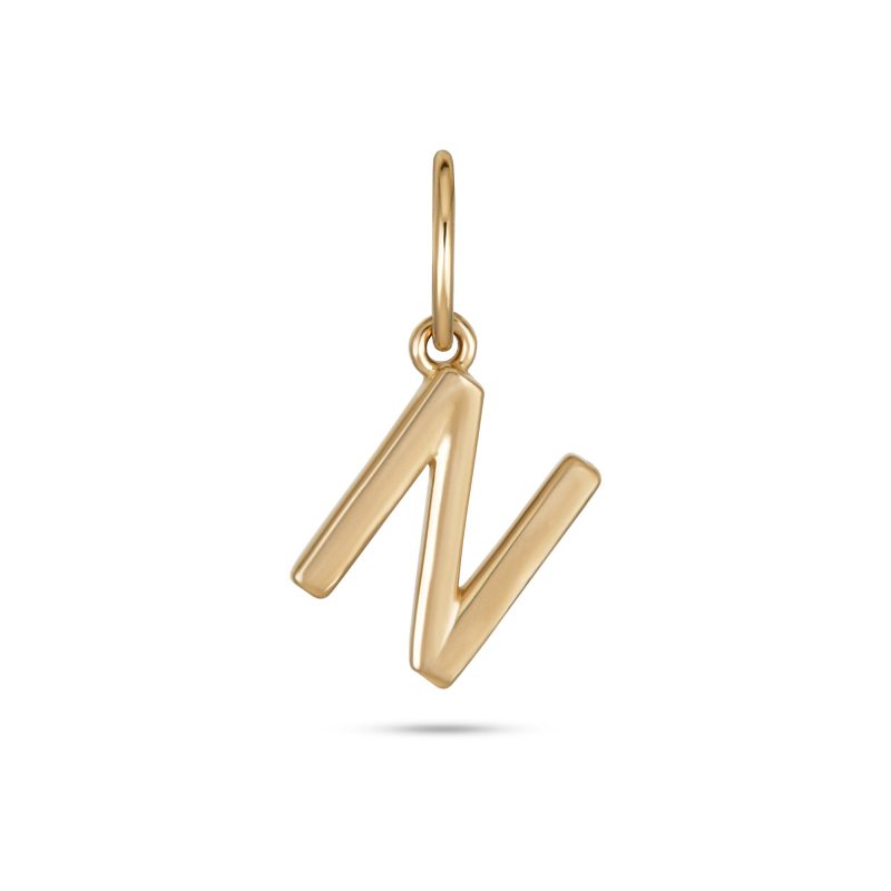 Stone and Strand 14K Yellow Gold Gold Initial Charm N Front Image