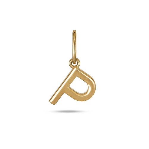 Stone and Strand 14K Yellow Gold Gold Initial Charm P Front Image