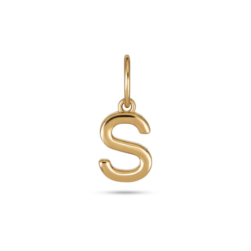 Stone and Strand 14K Yellow Gold Gold Initial Charm S Front Image