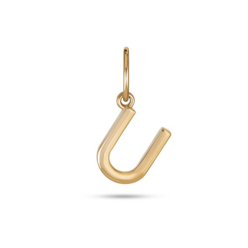 Stone and Strand 14K Yellow Gold Gold Initial Charm U Front Image