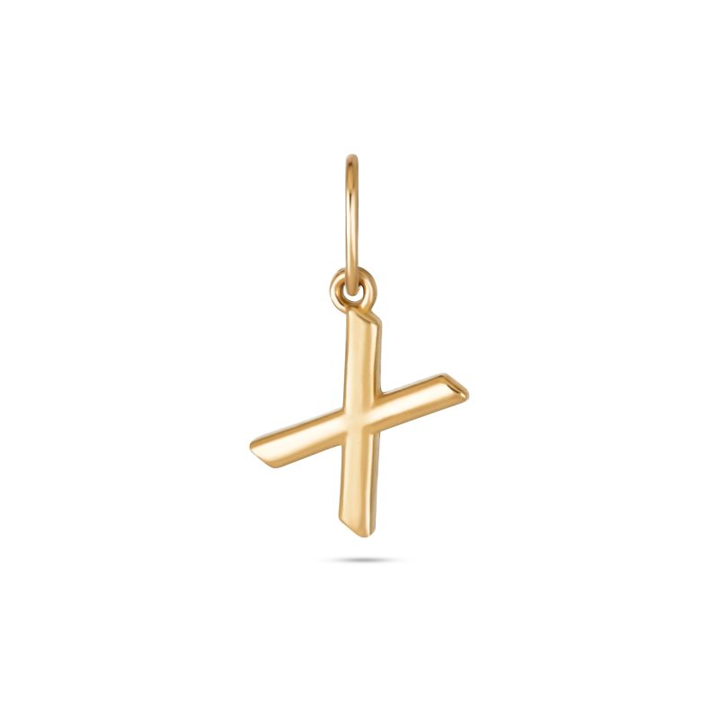 Stone and Strand 14K Yellow Gold Gold Initial Charm X Front Image