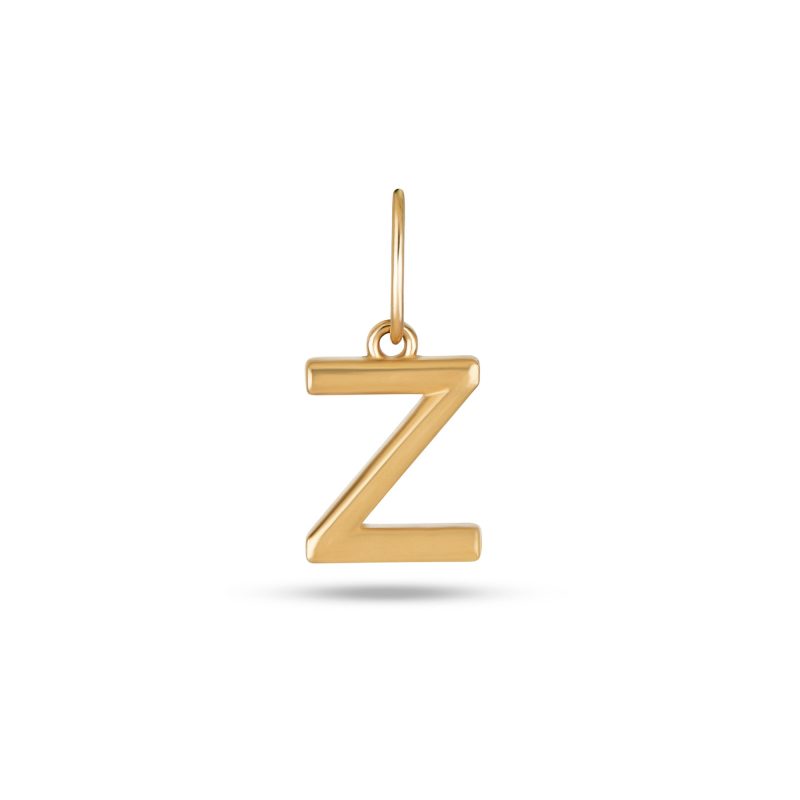 Stone and Strand 14K Yellow Gold Gold Initial Charm Z Front Image