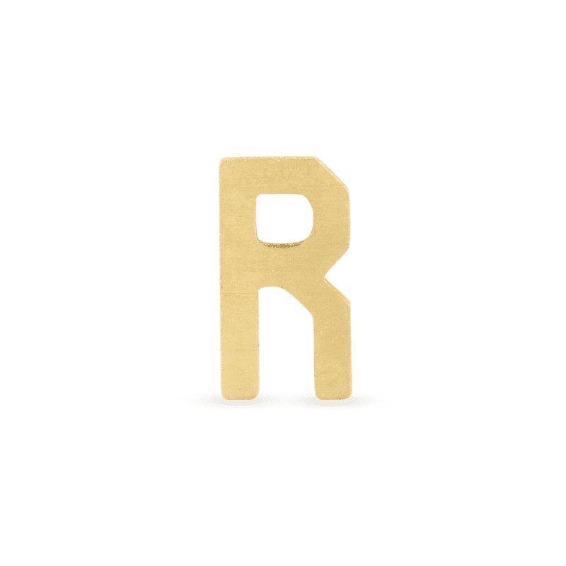 GOLD INITIAL RING R