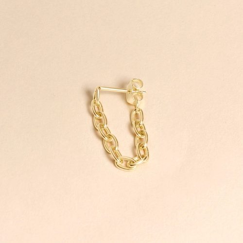 GOLD PLATED FRONT TO BACK CHUNKY CHAIN EARRINGS EDITORIAL