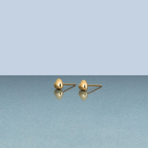 GOLD PUFFED HEART STUDS EDITORIAL