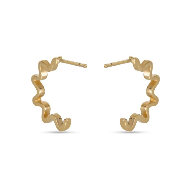 GOLD SCRIBBLE HOOPS REAR