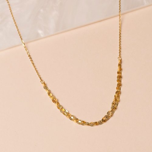 GOLD SPARKLE TRIPLE CHAIN CHOKER NECKLACE EDITORIAL 1