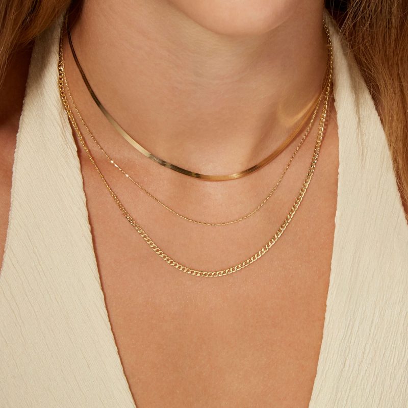 GOLDEN GLOW HERRINGBONE NECKLACE WEAR IT WITH