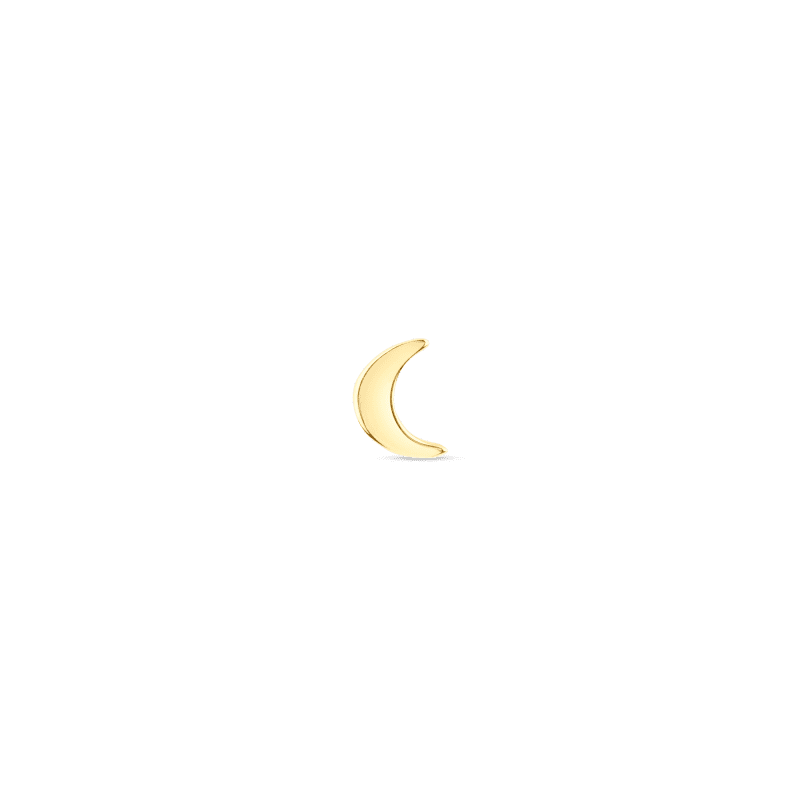 Gold Crescent Moon Stud