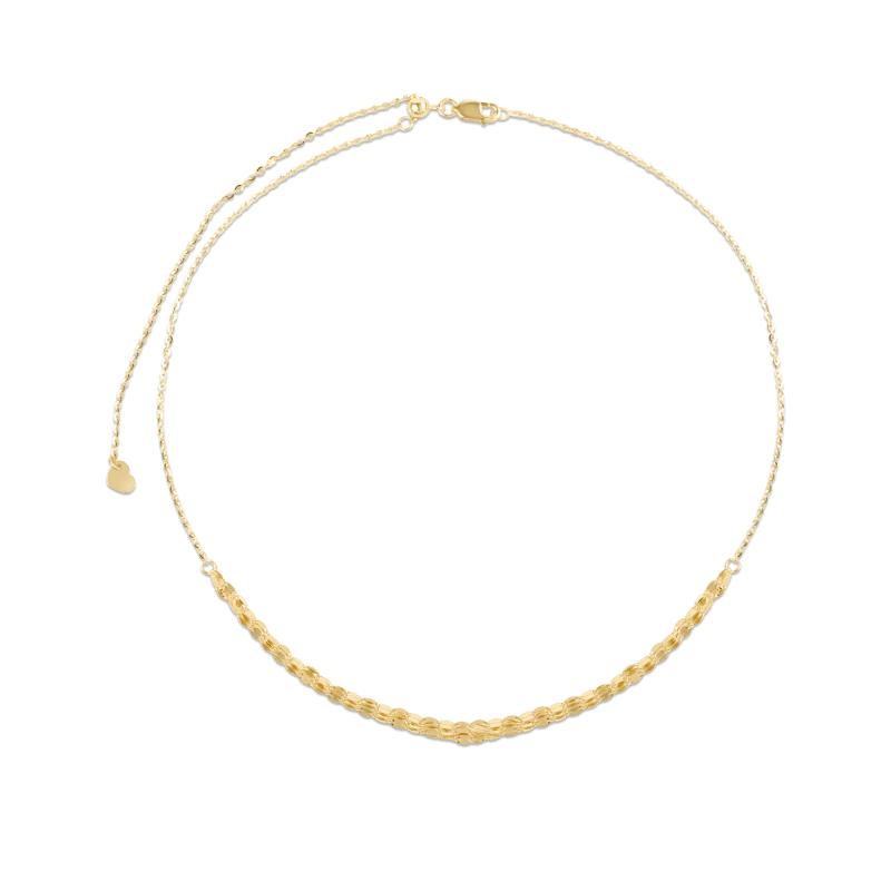 GOLD SPARKLE TRIPLE CHAIN CHOKER NECKLACE FRONT 1