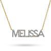 Stone and Strand 14K Yellow Gold Good Girl Name Diamond Necklace Close Up Image