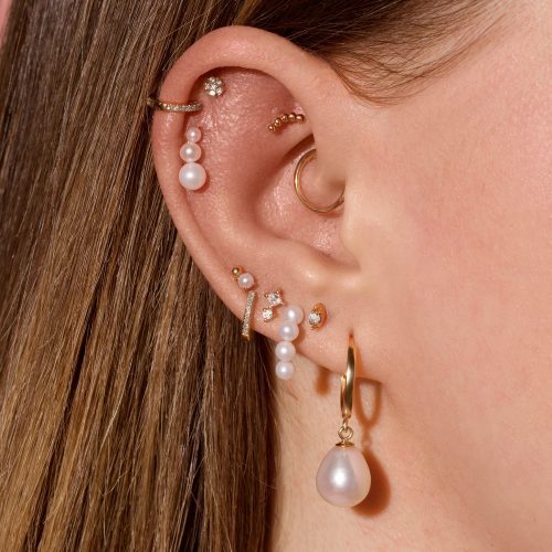 GRADIENT PEARL STUDS WEAR IT WITH