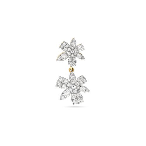 Stone and Strand 14K Yellow Gold Grand Magnolia Diamond Drop Earrings Front Single Image