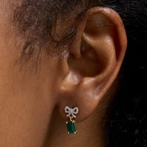 GREEN GODDESS DROP EARRINGS ON BODY