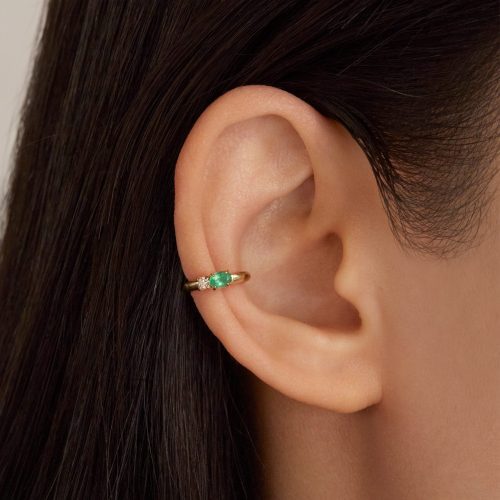 GREEN GODDESS EAR CUFF ON BODY