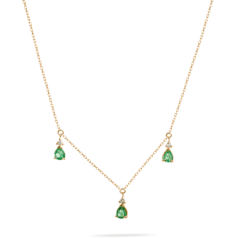 GREEN GODDESS TRIO NECKLACE FRONT