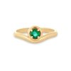 Stone and Strand 10K Yellow Gold Green With Envy Emerald Merge Ring Front Image