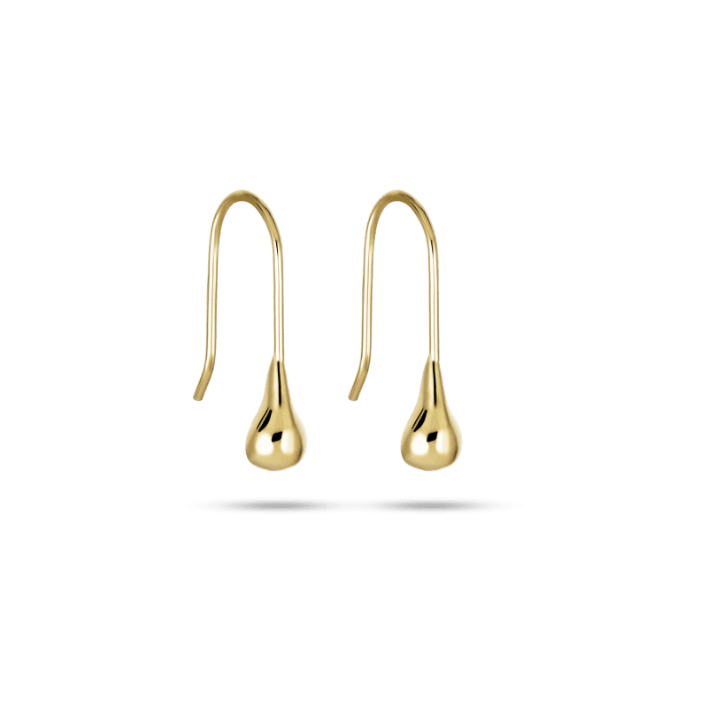 Golden Droplet Earrings Side