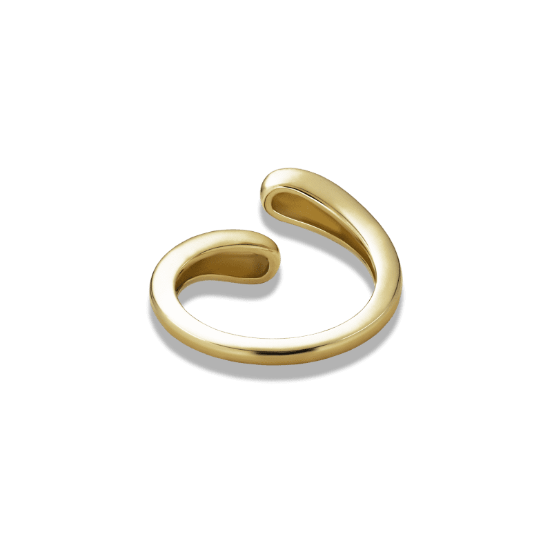 Golden Droplet Hug Ring Back