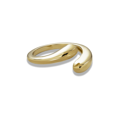 Golden Droplet Hug Ring Side