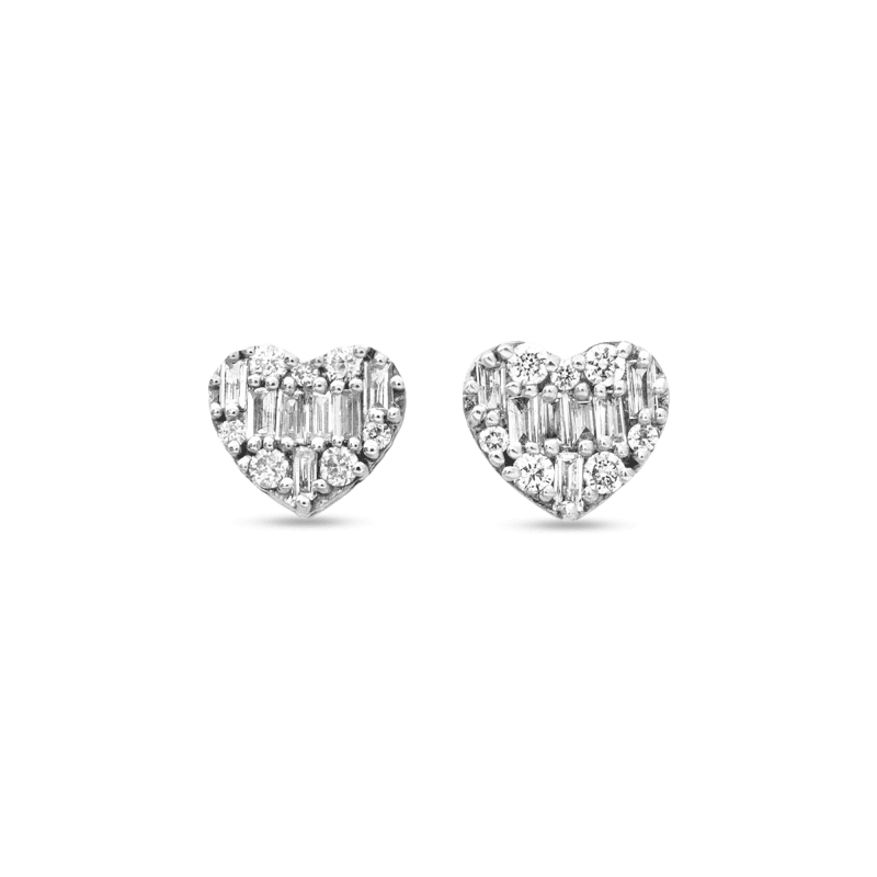 Stone and Strand 10K Yellow Gold Heart of the Matter Diamond Earrings Front Image