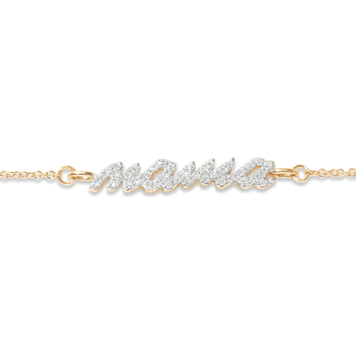 HEY MAMA PAVE DIAMOND SLIDER BRACELET FRONT 2