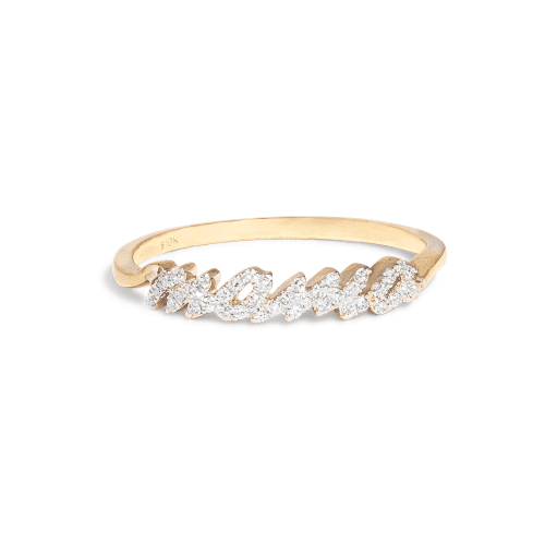 Stone and Strand 10K Yellow Gold Hey Mama Pave Ring Front Image